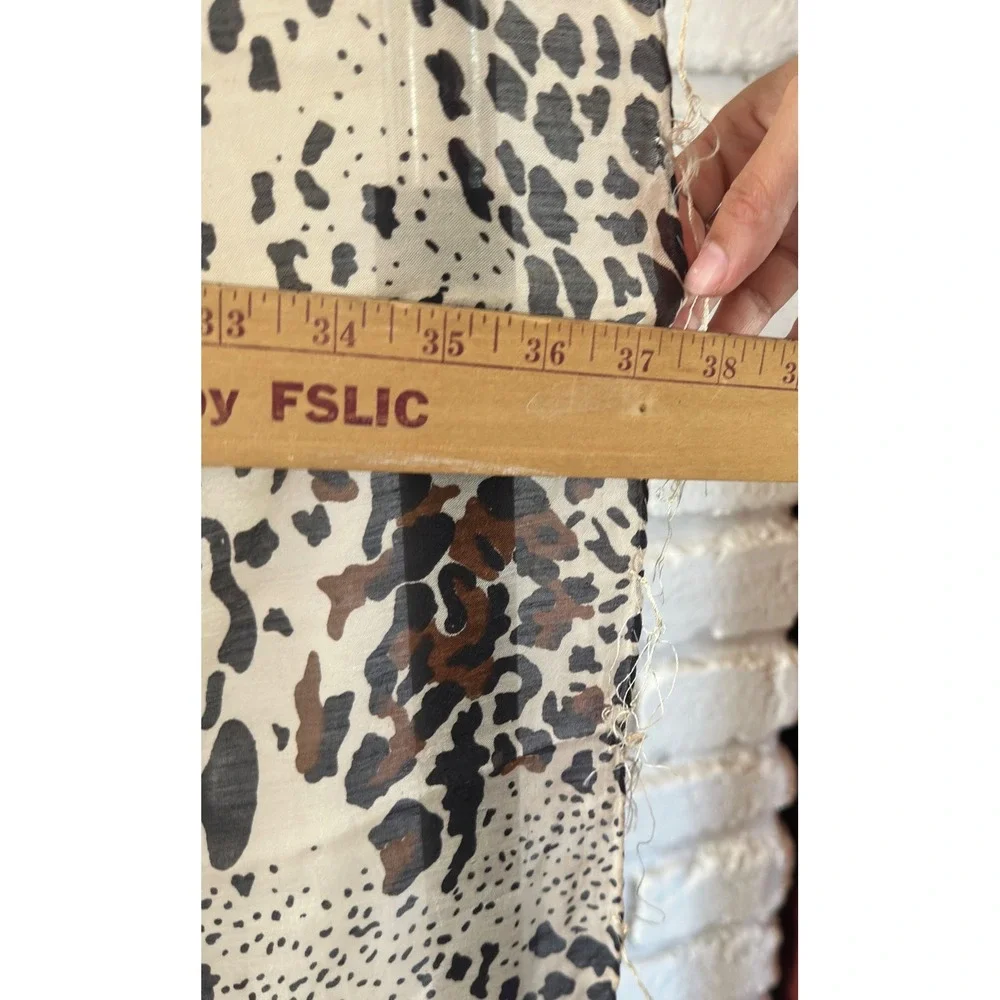 Leopard Print Scarf‎ Brown Black Cream Animal Pattern Fringed Large Wrap